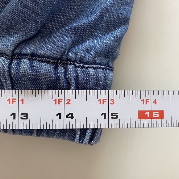 Soft Surroundings Pants Womens XS Chambray Cargo Utility Button Pockets Stretch - Picture 8 of 12